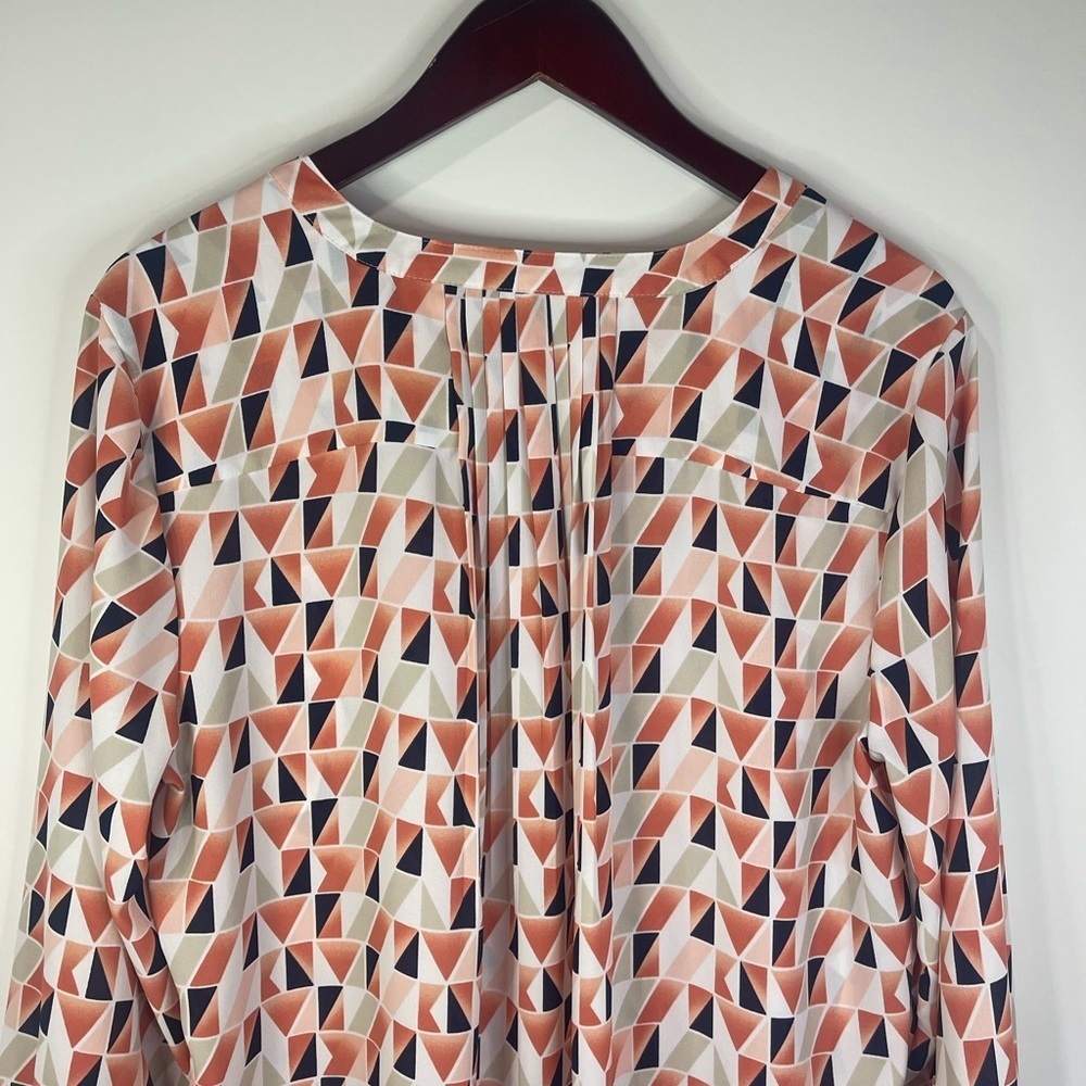 JM‎ Collection Geometric Print Blouse in Orange and Black - Picture 8 of 8